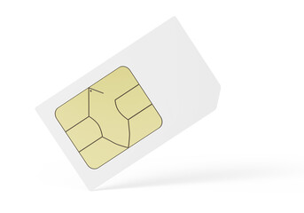 blank sim card isolated on white background