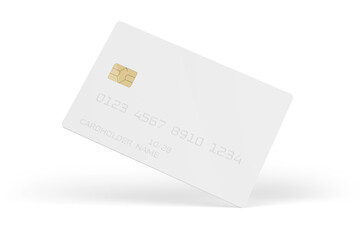 plartic credit card mockup. Isolated on white background