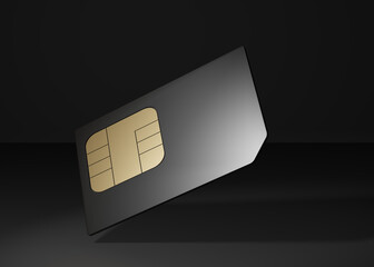 sim card over black background