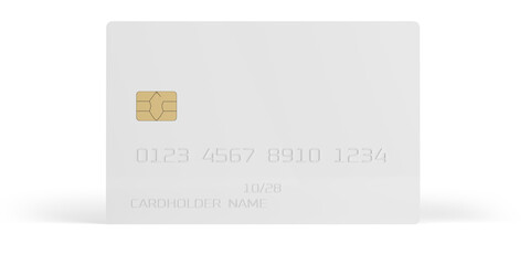 plartic credit card mockup. Isolated on white background