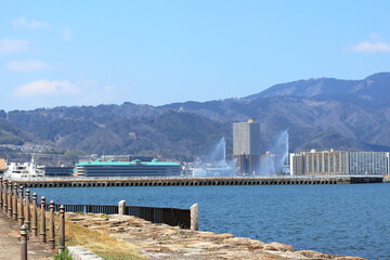 Fototapeta na wymiar 春の琵琶湖の風景