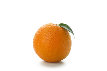 Fresh ripe orange isolated on white background