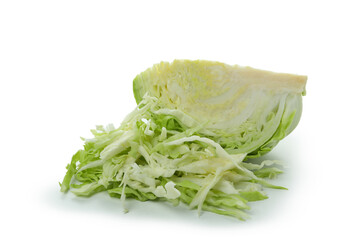 Fresh green cabbage isolated on white background