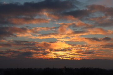 Fototapeta premium sunset in the clouds in the morning