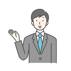 案内をしているビジネスマン