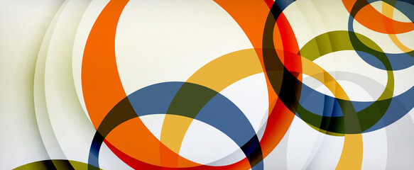 Obraz premium Ring geometric shapes, o letter repetition wallpaper. Abstract background for business or technology presentations, internet posters or web brochure covers