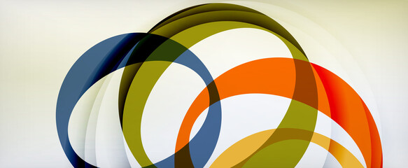 Obraz premium Ring geometric shapes, o letter repetition wallpaper. Abstract background for business or technology presentations, internet posters or web brochure covers
