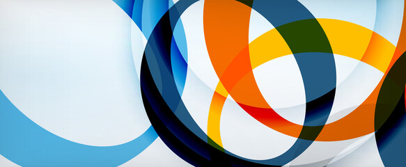 Obraz premium Ring geometric shapes, o letter repetition wallpaper. Abstract background for business or technology presentations, internet posters or web brochure covers