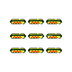 Cute nine hotdog Illustration. modern simple food vector icon, flat graphic symbol in trendy flat design style. wallpaper. lockscreen. frame. pattern
