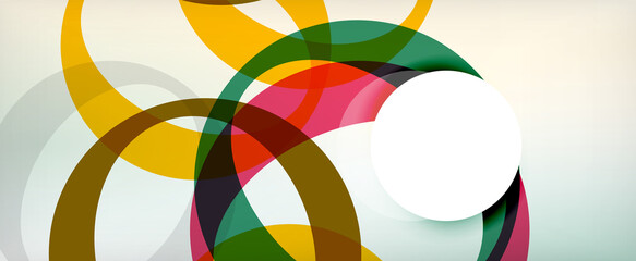 Obraz premium Ring geometric shapes, o letter repetition wallpaper. Abstract background for business or technology presentations, internet posters or web brochure covers