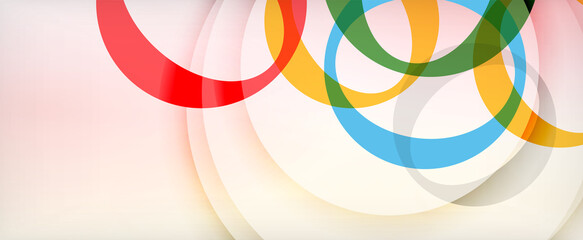 Ring geometric shapes, o letter repetition wallpaper. Abstract background for business or technology presentations, internet posters or web brochure covers