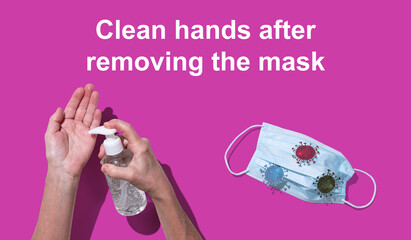 Obraz premium Concept of preventive measures against coronavirus infection