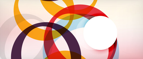 Ring geometric shapes, o letter repetition wallpaper. Abstract background for business or technology presentations, internet posters or web brochure covers