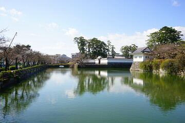 Fototapeta na wymiar Megane bashi Bridge at Odawara Castle in Kanagawa prefecture, Japan - めがね橋 小田原城 神奈川 日本