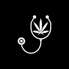 Marijuana symbol medical concept isolated on dark background
