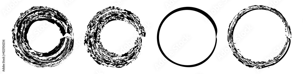 Poster Sketchy, scribble, grungy circle textured design element