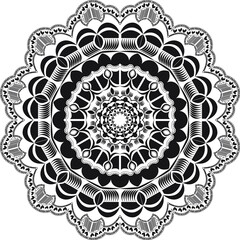 Mandalas for coloring book,Round gradient mandala on white isolated background. Mandala with floral patterns. Yoga template,