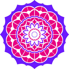 Mandalas for coloring book,Round gradient mandala on white isolated background. Mandala with floral patterns. Yoga template,