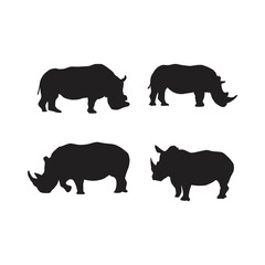 collection of rhino animal silhouettes