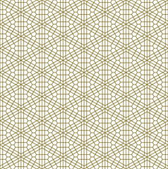 Seamless traditional Japanese ornament Kumiko.Golden color lines.