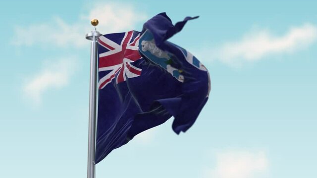 Waving Flag of falkland Islands in Wind . Flag Seamless Loop falkland Islands.
