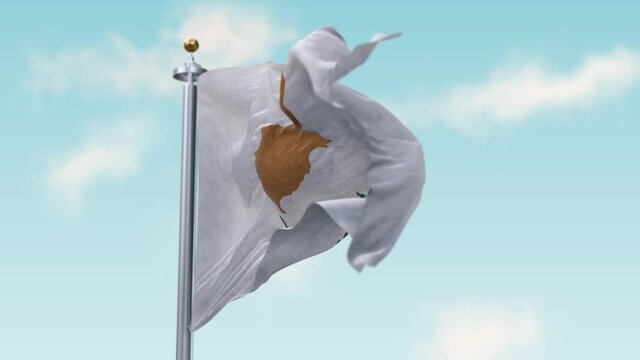 Waving Flag of cyprus in Wind . Flag Seamless Loop cyprus.
