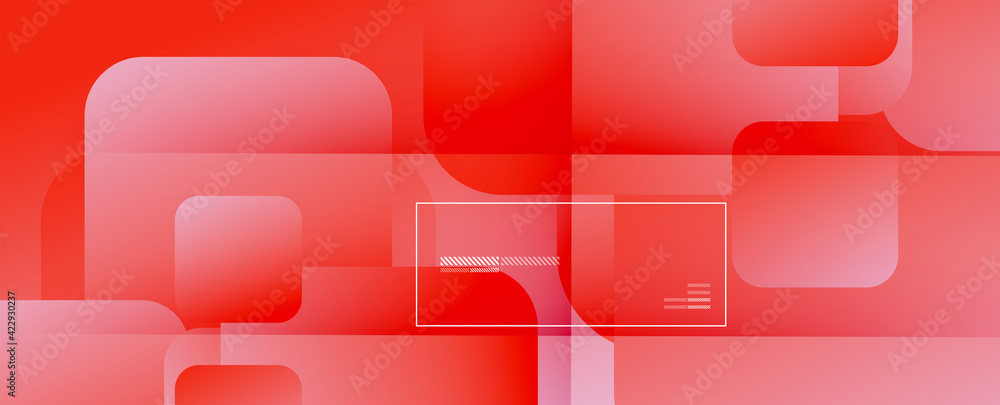 Poster Square shapes composition geometric abstract background. 3D shadow effects and fluid gradients. Modern overlapping forms