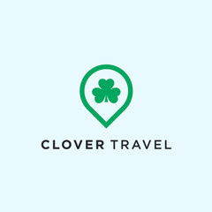abstract travel logo. clover icon