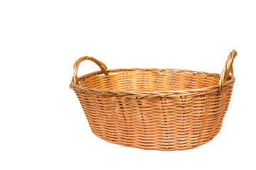 Fototapeta premium Bamboo basket on white background.