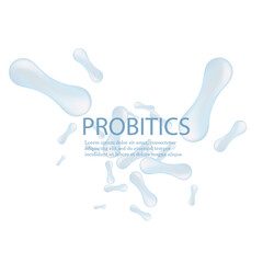 Probiotics Bacteria Vector illustration. Biology, Science background. Microscopic bacteria closeup.