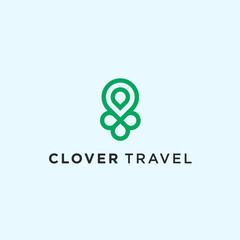 abstract travel logo. clover icon