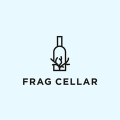 abstract wine logo. coral icon