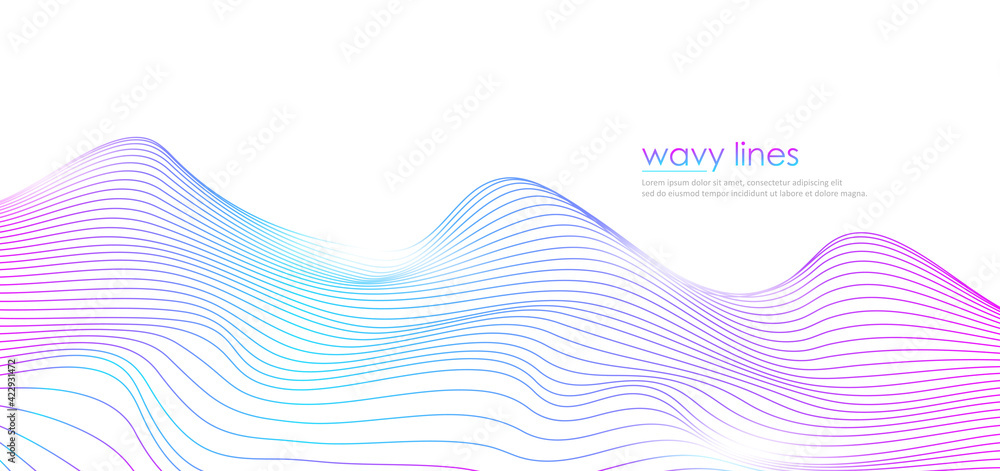 Poster abstract background with waves. modern element concept for technology, identity and business present