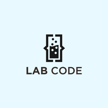 abstract code logo. lab icon