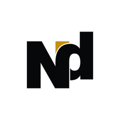 Letter ND simple logo design vector