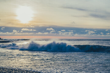 sunset over the sea