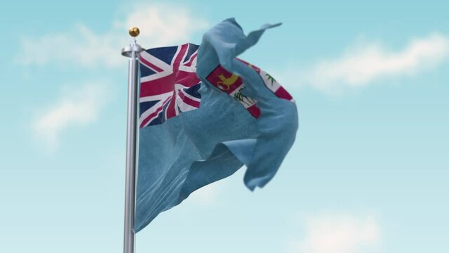 Waving Flag of fiji in Wind . Flag Seamless Loop fiji .