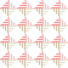 Mosaic with geometric shapes. Seamless pattern. Design with manual hatching. Textile. Ethnic boho ornament. Vector illustration for web design or print.