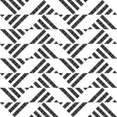 Mosaic with geometric shapes. Seamless pattern. Design with manual hatching. Textile. Ethnic boho ornament. Vector illustration for web design or print.