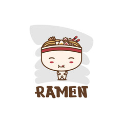 cute ramen noodle illustration