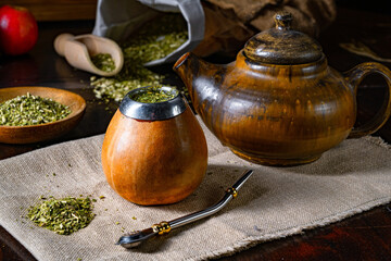 Prepare yerba mate with calabash and bombilla