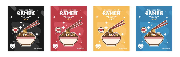 Japanese food ramen noodle poster