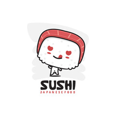 cartoon vector of cute sushi character