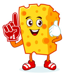cheese mascot cartoon in vector