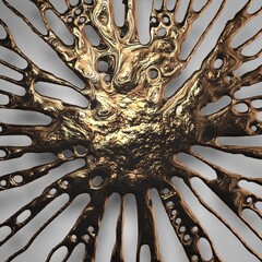 Gold abstract art. 3D render / rendering