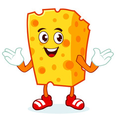 cheese mascot cartoon in vector
