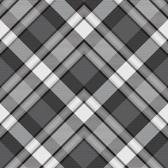 Black and White Chevron Plaid Tartan textured Seamless Pattern Design