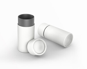 white plain paper tubes on isolated background
