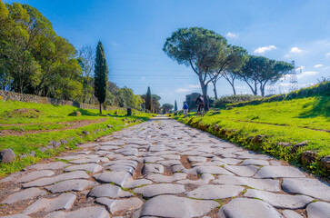 Rome (Italy) - The archeological ruins in the Appian Way of Roma (in italian: "via Appia Antica"), the most important Roman road of the ancient empire, named "regina viarum".