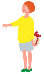 プレゼントを渡す男の子